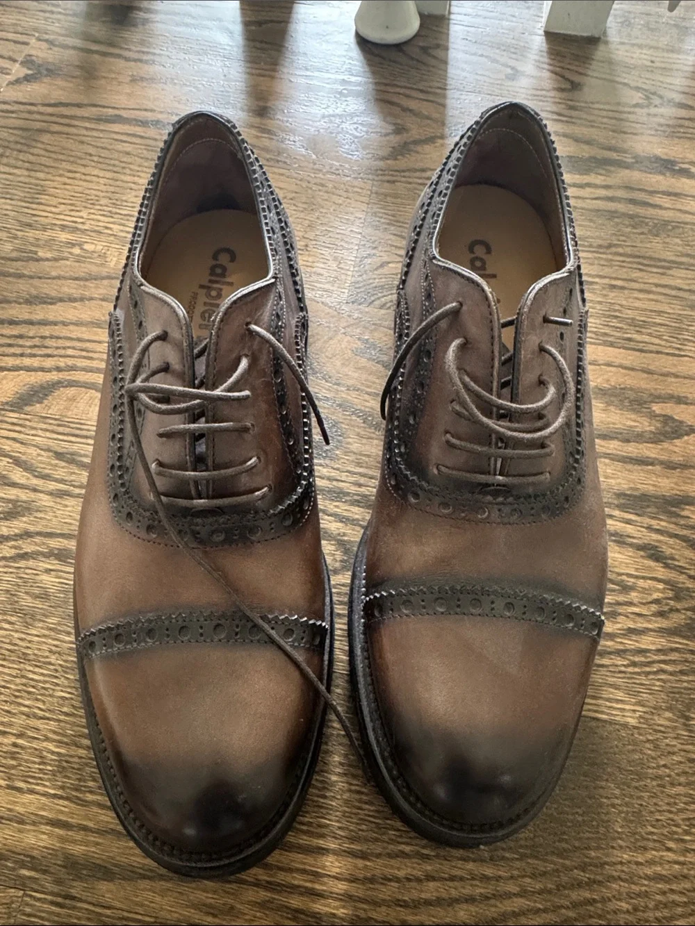 Men’s Brown Italian Leather Wingtip Derby Shoes